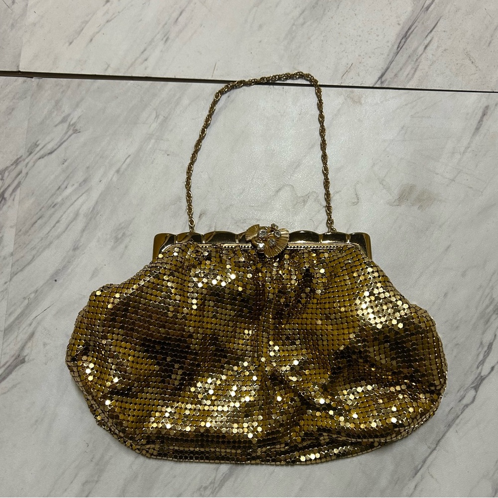 Vintage Whiting & Davis Vintage Gold Mesh Petite Evening Bag Unused